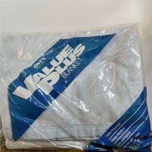 Vintage‎ Owen Fleece Blanket 72”x90” Full/ Twin Pale Blue 100% Polyester Blanket